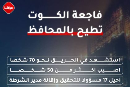 فاجعة الکوت تطیح بالمحافظ